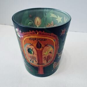 Diptyque Bougie Empty 6.5 Oz Candle Jar Holder Protective Pine Green Colorful